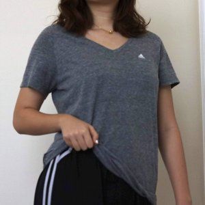 Short Sleeve Women Adidas Gray Shirt